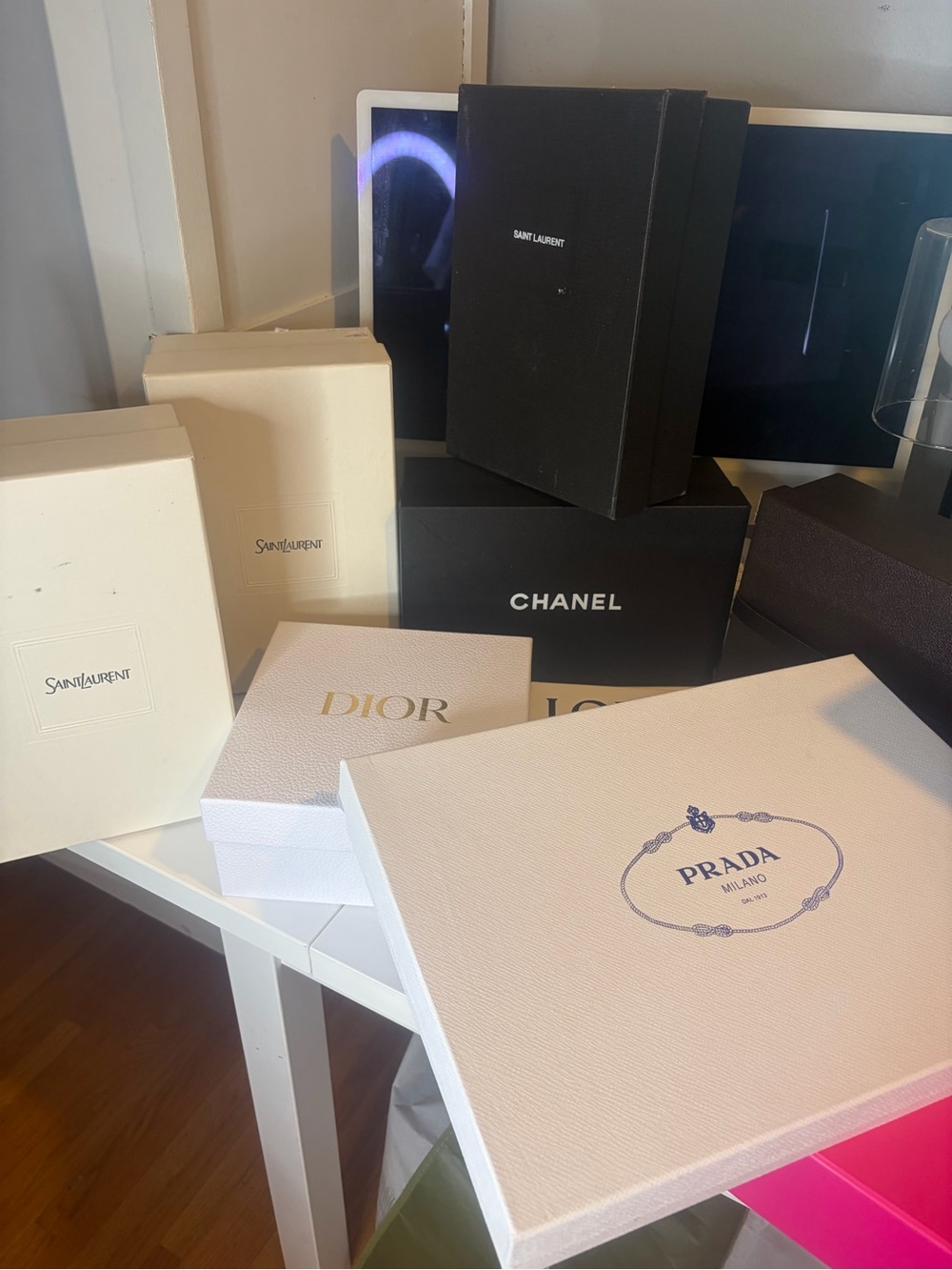 12 Designer Boxes Chanel, Prada, Dior etc.